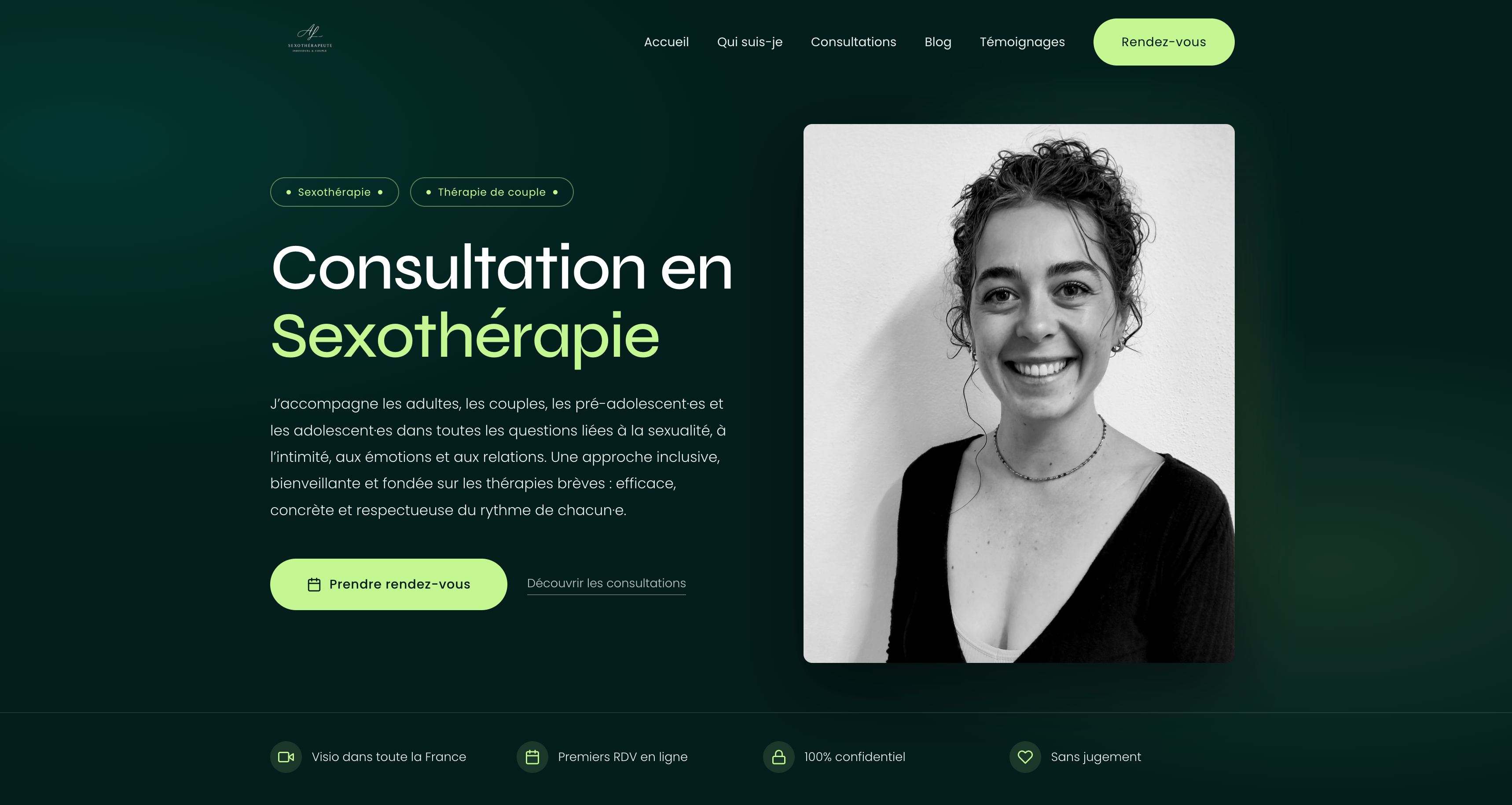Site Ambre Thérapeute, sexothérapeute
